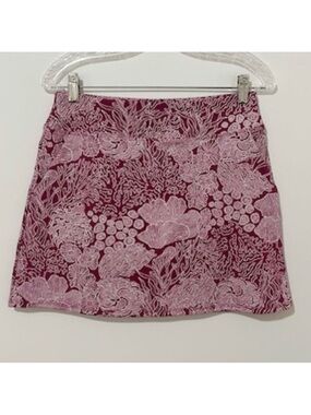 Tommy Bahama Golf & Tennis Deep Pink/White Skort Skirt Tropical Coral Reef Print